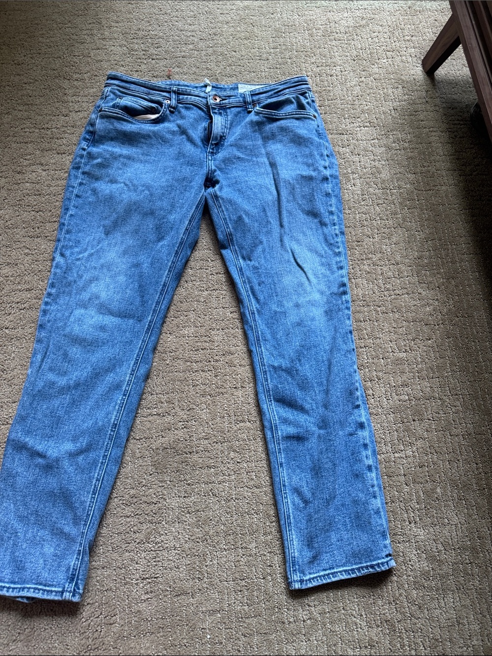 rag & bone Women's Straight Leg Jeans in Blue Denim, Boyfriend fit